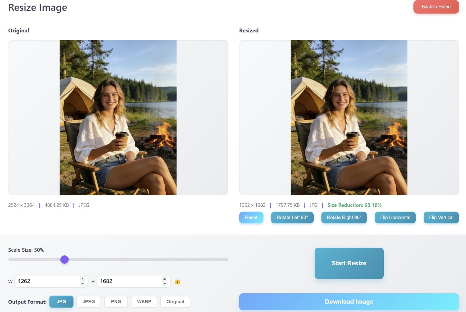 Image Resizing Process